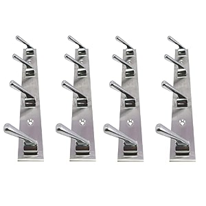 ghar dwar new capsul heavy duty goli stainless steel cloth hanger suitable for bathroom kitchen wall hook rail hanging scarf coat keys tie towel door robe 4 pin chrom polish pack of 4