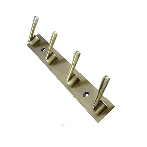 ghar dwar new capsul heavy duty goli stainless steel cloth hanger suitable for bathroom kitchen wall hook rail hanging scarf coat keys tie towel door robe 4 pin brass antique pack of 1