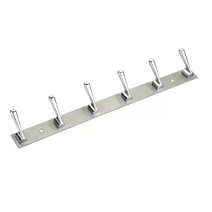 ghar dwar new capsul heavy duty goli stainless steel cloth hanger suitable for bathroom kitchen wall hook rail hanging scarf coat keys tie towel door robe 6 pin chrom polish pack of 1