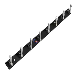 ghar dwar new capsul heavy duty goli stainless steel cloth hanger suitable for bathroom kitchen wall hook rail hanging scarf coat keys tie towel door robe 8 pin cp black pack of 1