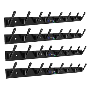 ghar dwar new capsul heavy duty goli stainless steel cloth hanger suitable for bathroom kitchen wall hook rail hanging scarf coat keys tie towel door robe 8 pin black pack of 4