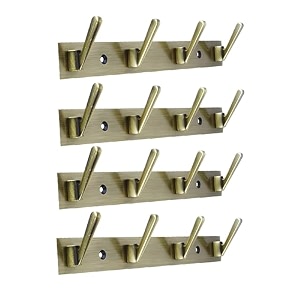 ghar dwar new capsul heavy duty goli stainless steel cloth hanger suitable for bathroom kitchen wall hook rail hanging scarf coat keys tie towel door robe 4 pin brass antique pack of 4