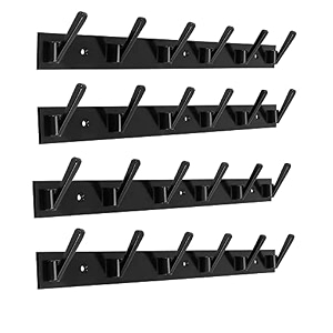 ghar dwar new capsul heavy duty goli stainless steel cloth hanger suitable for bathroom kitchen wall hook rail hanging scarf coat keys tie towel door robe 6 pin black pack of 4