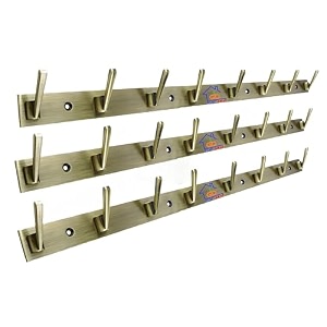 ghar dwar new capsul heavy duty goli stainless steel cloth hanger suitable for bathroom kitchen wall hook rail hanging scarf coat keys tie towel door robe 8 pin brass antique pack of 3