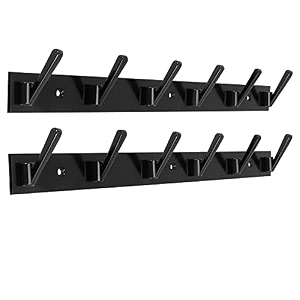 ghar dwar new capsul heavy duty goli stainless steel cloth hanger suitable for bathroom kitchen wall hook rail hanging scarf coat keys tie towel door robe 6 pin black pack of 2