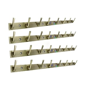 ghar dwar new capsul heavy duty goli stainless steel cloth hanger suitable for bathroom kitchen wall hook rail hanging scarf coat keys tie towel door robe 8 pin brass antique pack of 4