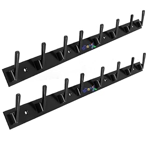 ghar dwar new capsul heavy duty goli stainless steel cloth hanger suitable for bathroom kitchen wall hook rail hanging scarf coat keys tie towel door robe 8 pin black pack of 2