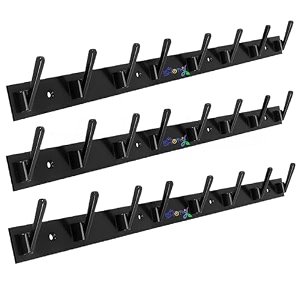 ghar dwar new capsul heavy duty goli stainless steel cloth hanger suitable for bathroom kitchen wall hook rail hanging scarf coat keys tie towel door robe 8 pin black pack of 3
