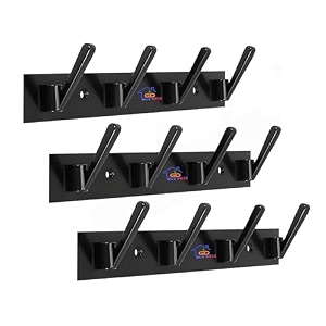 ghar dwar new capsul heavy duty goli stainless steel cloth hanger suitable for bathroom kitchen wall hook rail hanging scarf coat keys tie towel door robe 4 pin black pack of 3