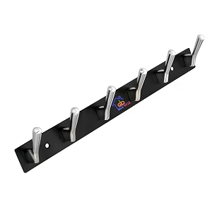 ghar dwar new capsul heavy duty goli stainless steel cloth hanger suitable for bathroom kitchen wall hook rail hanging scarf coat keys tie towel door robe 6 pin cp black pack of 1