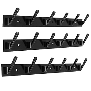 ghar dwar new capsul heavy duty goli stainless steel cloth hanger suitable for bathroom kitchen wall hook rail hanging scarf coat keys tie towel door robe 6 pin black pack of 3