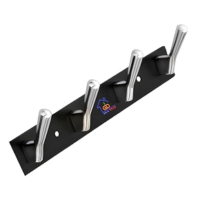 ghar dwar new capsul heavy duty goli stainless steel cloth hanger suitable for bathroom kitchen wall hook rail hanging scarf coat keys tie towel door robe 4 pin cp black pack of 1
