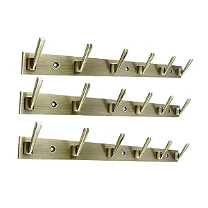 ghar dwar new capsul heavy duty goli stainless steel cloth hanger suitable for bathroom kitchen wall hook rail hanging scarf coat keys tie towel door robe 6 pin brass antique pack of 3