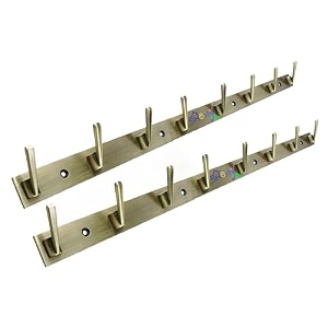 ghar dwar new capsul heavy duty goli stainless steel cloth hanger suitable for bathroom kitchen wall hook rail hanging scarf coat keys tie towel door robe 8 pin brass antique pack of 2