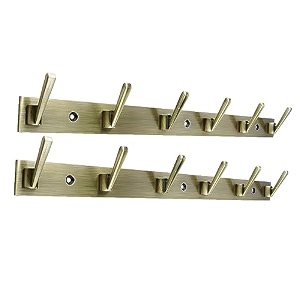 ghar dwar new capsul heavy duty goli stainless steel cloth hanger suitable for bathroom kitchen wall hook rail hanging scarf coat keys tie towel door robe 6 pin brass antique pack of 2