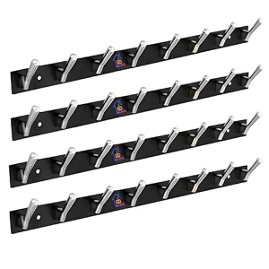 ghar dwar new capsul heavy duty goli stainless steel cloth hanger suitable for bathroom kitchen wall hook rail hanging scarf coat keys tie towel door robe 8 pin cp black pack of 4