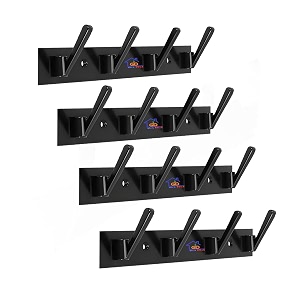 ghar dwar new capsul heavy duty goli stainless steel cloth hanger suitable for bathroom kitchen wall hook rail hanging scarf coat keys tie towel door robe 4 pin black pack of 4