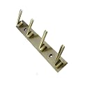 GHAR DWAR New Capsul Heavy Duty Goli Stainless Steel Cloth Hanger Suitable for Bathroom Kitchen Wall Hook Rail Hanging Scarf Coat Keys Tie Towel Door Robe (4 Pin Brass Antique, Pack of 1)