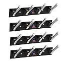 GHAR DWAR New Capsul Heavy Duty Goli Stainless Steel Cloth Hanger Suitable for Bathroom Kitchen Wall Hook Rail Hanging Scarf Coat Keys Tie Towel Door Robe (4 Pin CP Black, Pack of 4)