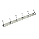 GHAR DWAR New Capsul Heavy Duty Goli Stainless Steel Cloth Hanger Suitable for Bathroom Kitchen Wall Hook Rail Hanging Scarf Coat Keys Tie Towel Door Robe (6 Pin Chrom Polish, Pack of 1)