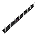 GHAR DWAR New Capsul Heavy Duty Goli Stainless Steel Cloth Hanger Suitable for Bathroom Kitchen Wall Hook Rail Hanging Scarf Coat Keys Tie Towel Door Robe (8 Pin CP Black, Pack of 1)