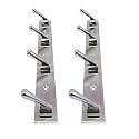 GHAR DWAR New Capsul Heavy Duty Goli Stainless Steel Cloth Hanger Suitable for Bathroom Kitchen Wall Hook Rail Hanging Scarf Coat Keys Tie Towel Door Robe (4 Pin Chrom Polish, Pack of 2)