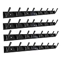 GHAR DWAR New Capsul Heavy Duty Goli Stainless Steel Cloth Hanger Suitable for Bathroom Kitchen Wall Hook Rail Hanging Scarf Coat Keys Tie Towel Door Robe (8 Pin Black, Pack of 4)