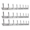 GHAR DWAR New Capsul Heavy Duty Goli Stainless Steel Cloth Hanger Suitable for Bathroom Kitchen Wall Hook Rail Hanging Scarf Coat Keys Tie Towel Door Robe (8 Pin Chrom Polish, Pack of 3)