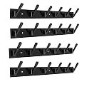 GHAR DWAR New Capsul Heavy Duty Goli Stainless Steel Cloth Hanger Suitable for Bathroom Kitchen Wall Hook Rail Hanging Scarf Coat Keys Tie Towel Door Robe (6 Pin Black, Pack of 4)