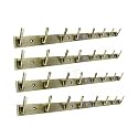 GHAR DWAR New Capsul Heavy Duty Goli Stainless Steel Cloth Hanger Suitable for Bathroom Kitchen Wall Hook Rail Hanging Scarf Coat Keys Tie Towel Door Robe (8 Pin Brass Antique, Pack of 4)