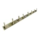 GHAR DWAR New Capsul Heavy Duty Goli Stainless Steel Cloth Hanger Suitable for Bathroom Kitchen Wall Hook Rail Hanging Scarf Coat Keys Tie Towel Door Robe (8 Pin Brass Antique, Pack of 1)