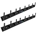 GHAR DWAR New Capsul Heavy Duty Goli Stainless Steel Cloth Hanger Suitable for Bathroom Kitchen Wall Hook Rail Hanging Scarf Coat Keys Tie Towel Door Robe (8 Pin Black, Pack of 2)