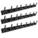 GHAR DWAR New Capsul Heavy Duty Goli Stainless Steel Cloth Hanger Suitable for Bathroom Kitchen Wall Hook Rail Hanging Scarf Coat Keys Tie Towel Door Robe (8 Pin Black, Pack of 3)