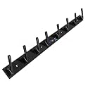GHAR DWAR New Capsul Heavy Duty Goli Stainless Steel Cloth Hanger Suitable for Bathroom Kitchen Wall Hook Rail Hanging Scarf Coat Keys Tie Towel Door Robe (8 Pin Black, Pack of 1)