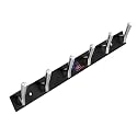 GHAR DWAR New Capsul Heavy Duty Goli Stainless Steel Cloth Hanger Suitable for Bathroom Kitchen Wall Hook Rail Hanging Scarf Coat Keys Tie Towel Door Robe (6 Pin CP Black, Pack of 1)