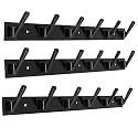GHAR DWAR New Capsul Heavy Duty Goli Stainless Steel Cloth Hanger Suitable for Bathroom Kitchen Wall Hook Rail Hanging Scarf Coat Keys Tie Towel Door Robe (6 Pin Black, Pack of 3)