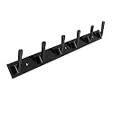 GHAR DWAR New Capsul Heavy Duty Goli Stainless Steel Cloth Hanger Suitable for Bathroom Kitchen Wall Hook Rail Hanging Scarf Coat Keys Tie Towel Door Robe (6 Pin Black, Pack of 1)