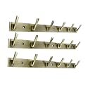 GHAR DWAR New Capsul Heavy Duty Goli Stainless Steel Cloth Hanger Suitable for Bathroom Kitchen Wall Hook Rail Hanging Scarf Coat Keys Tie Towel Door Robe (6 Pin Brass Antique, Pack of 3)