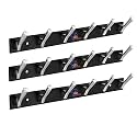 GHAR DWAR New Capsul Heavy Duty Goli Stainless Steel Cloth Hanger Suitable for Bathroom Kitchen Wall Hook Rail Hanging Scarf Coat Keys Tie Towel Door Robe (6 Pin CP Black, Pack of 3)