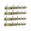 GHAR DWAR New Capsul Heavy Duty Goli Stainless Steel Cloth Hanger Suitable for Bathroom Kitchen Wall Hook Rail Hanging Scarf Coat Keys Tie Towel Door Robe (6 Pin Brass Antique, Pack of 4)
