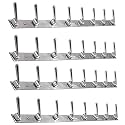 GHAR DWAR New Capsul Heavy Duty Goli Stainless Steel Cloth Hanger Suitable for Bathroom Kitchen Wall Hook Rail Hanging Scarf Coat Keys Tie Towel Door Robe (8 Pin Chrom Polish, Pack of 4)