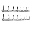 GHAR DWAR New Capsul Heavy Duty Goli Stainless Steel Cloth Hanger Suitable for Bathroom Kitchen Wall Hook Rail Hanging Scarf Coat Keys Tie Towel Door Robe (8 Pin Chrom Polish, Pack of 2)