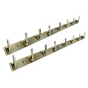 GHAR DWAR New Capsul Heavy Duty Goli Stainless Steel Cloth Hanger Suitable for Bathroom Kitchen Wall Hook Rail Hanging Scarf Coat Keys Tie Towel Door Robe (8 Pin Brass Antique, Pack of 2)