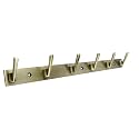 GHAR DWAR New Capsul Heavy Duty Goli Stainless Steel Cloth Hanger Suitable for Bathroom Kitchen Wall Hook Rail Hanging Scarf Coat Keys Tie Towel Door Robe (6 Pin Brass Antique, Pack of 1)
