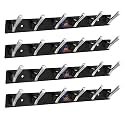 GHAR DWAR New Capsul Heavy Duty Goli Stainless Steel Cloth Hanger Suitable for Bathroom Kitchen Wall Hook Rail Hanging Scarf Coat Keys Tie Towel Door Robe (6 Pin CP Black, Pack of 4)