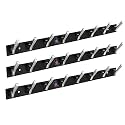 GHAR DWAR New Capsul Heavy Duty Goli Stainless Steel Cloth Hanger Suitable for Bathroom Kitchen Wall Hook Rail Hanging Scarf Coat Keys Tie Towel Door Robe (8 Pin CP Black, Pack of 3)