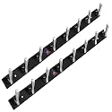 GHAR DWAR New Capsul Heavy Duty Goli Stainless Steel Cloth Hanger Suitable for Bathroom Kitchen Wall Hook Rail Hanging Scarf Coat Keys Tie Towel Door Robe (8 Pin CP Black, Pack of 2)