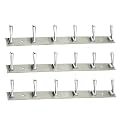 GHAR DWAR New Capsul Heavy Duty Goli Stainless Steel Cloth Hanger Suitable for Bathroom Kitchen Wall Hook Rail Hanging Scarf Coat Keys Tie Towel Door Robe (6 Pin Chrom Polish, Pack of 3)