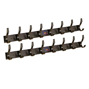 ghar dwar s type stainless steel pin cloth hanger wall hooks rail for hanging clothes bathroom wall door for hanging keystowel 8 pin black pack of 2
