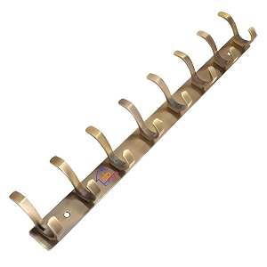 ghar dwar s type stainless steel pin cloth hanger wall hooks rail for hanging clothes bathroom wall door for hanging keystowel 8 pin brass antique pack of 1